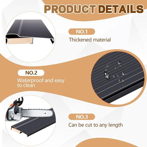 Tandefio 1 Pcs 48" Aluminum Exterior Door Threshold 5-5/8"x1-1/4" Swing Threshold Floor Transition Strip Heavy Duty Aluminum Door Sill Pan Metal Bumper for Residential Commercial Waterproof (Black) in Saudi Arabia