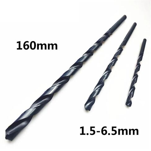 1.5mm-6.5mmx160mm M2 Black Oxide Long Twist Drill Bits 5Pcs(2.5mm 10pc) in Saudi Arabia