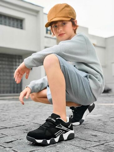 Haloumoning Kids Sneakers for Boys Girls Athletic Breathable Slip On Basketball Running Tennis Shoes in Saudi Arabia