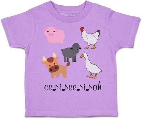 Toddler T-Shirt Farm Farm Animals Ee II OH Music Farm Farm Animals Boy & Girl Clothes Jingle Baby Funny Tee Aqua Blue Design فقط 3T in Kuwait