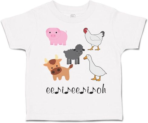 Toddler T-Shirt Farm Farm Animals Ee II OH Music Farm Farm Animals Boy & Girl Clothes Jingle Baby Funny Tee Aqua Blue Design فقط 3T in Kuwait