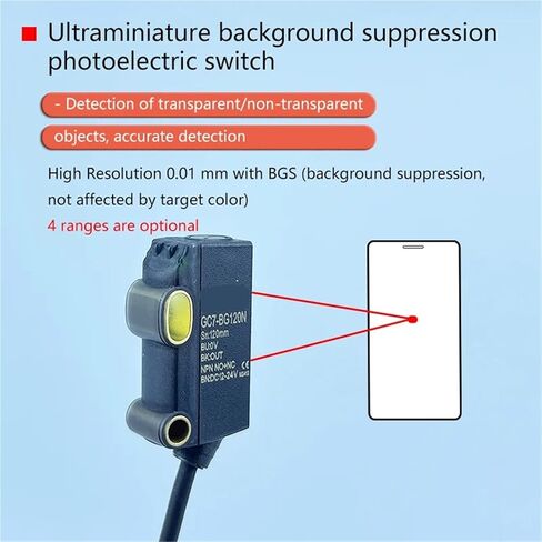 Detecting Transparent Objects Background Suppression Optical Sensor Photoelectric, 1pc in Saudi Arabia