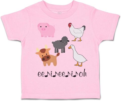 Toddler T-Shirt Farm Farm Animals Ee II OH Music Farm Farm Animals Boy & Girl Clothes Jingle Baby Funny Tee Aqua Blue Design فقط 3T in Kuwait