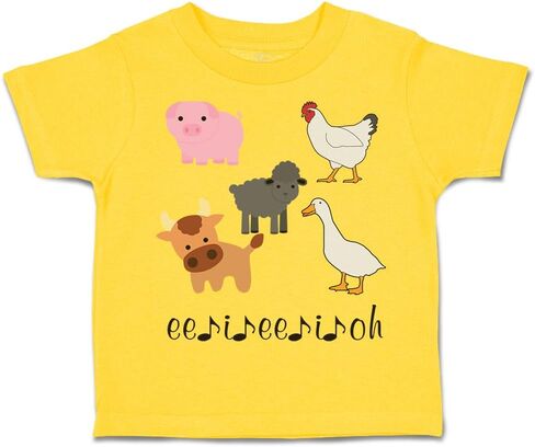 Toddler T-Shirt Farm Farm Animals Ee II OH Music Farm Farm Animals Boy & Girl Clothes Jingle Baby Funny Tee Aqua Blue Design فقط 3T in Kuwait