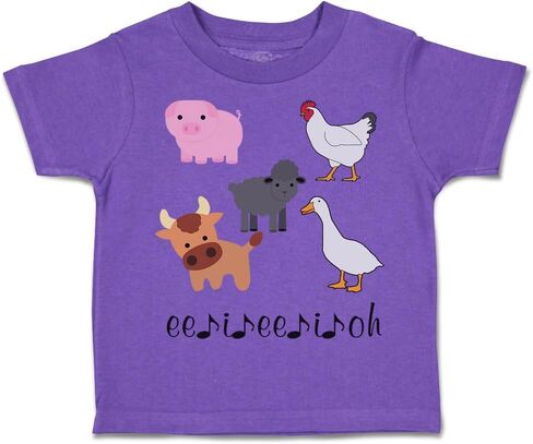 Toddler T-Shirt Farm Farm Animals Ee II OH Music Farm Farm Animals Boy & Girl Clothes Jingle Baby Funny Tee Aqua Blue Design فقط 3T in Kuwait