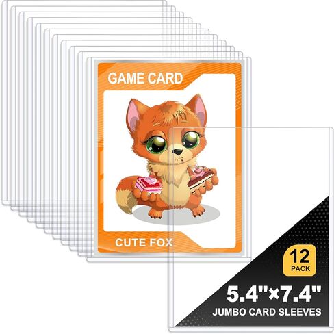 Ndsox 12 حزمة من أكمام البطاقات الكبيرة مقاس 5.4 بوصة × 7.4 بوصة مقاس L، أكمام بطاقات كبيرة الحجم من البلاستيك الصلب الشفاف، واقيات طباعة صلبة تحميل علوي لبطاقات التداول الكبيرة، والبطاقات الرياضية، والصور، والبطاقات البريدية in Kuwait