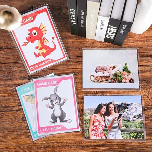 Ndsox 12 حزمة من أكمام البطاقات الكبيرة مقاس 5.4 بوصة × 7.4 بوصة مقاس L، أكمام بطاقات كبيرة الحجم من البلاستيك الصلب الشفاف، واقيات طباعة صلبة تحميل علوي لبطاقات التداول الكبيرة، والبطاقات الرياضية، والصور، والبطاقات البريدية in Kuwait