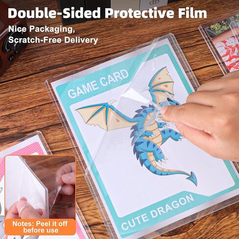 Ndsox 12 حزمة من أكمام البطاقات الكبيرة مقاس 5.4 بوصة × 7.4 بوصة مقاس L، أكمام بطاقات كبيرة الحجم من البلاستيك الصلب الشفاف، واقيات طباعة صلبة تحميل علوي لبطاقات التداول الكبيرة، والبطاقات الرياضية، والصور، والبطاقات البريدية in Kuwait