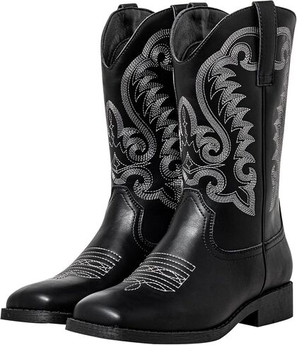 Women's Cowboy Boots Square Toe Pull On Western Fashion Dress Wide Mid Calf Cowgirl Boots Chunky Low Heel Botas Vaqueras Para Mujer in Saudi Arabia