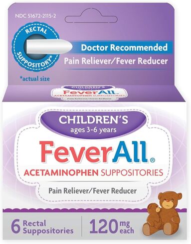 FeverAll Children's Acetaminophen Suppositories, 120 mg - 6 ea in Saudi Arabia