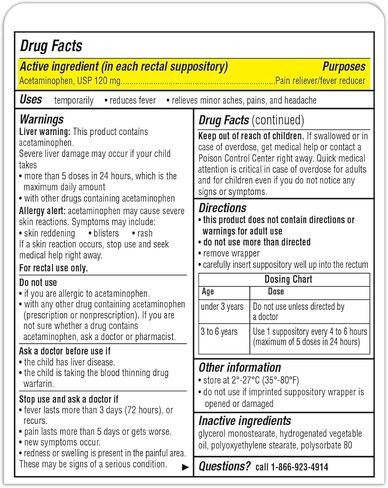 FeverAll Children's Acetaminophen Suppositories, 120 mg - 6 ea in Saudi Arabia