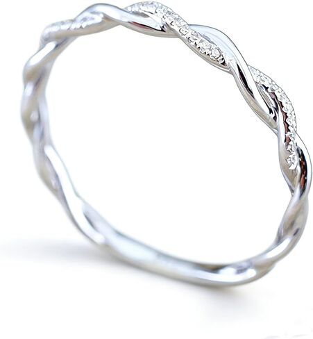 Sterling Silver Stack Twisted Ring Twist Ring Stackable Diamond Rings Wedding Party Women Fashion Ring in Saudi Arabia
