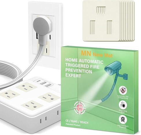 Automatic Fire Prevention Stickers, 18PCS Fire Suppression Sticks Pad for Electrical Outlets&Power Strips, Self-Adhesive Fire Protection Device, No Power Needed,Easy Install Electrical Safety for Home in Saudi Arabia