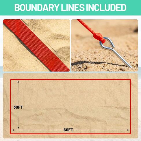 Portable Volleyball Net Set, 32FT Outdoor Volleyball Net for Backyard & Beach, Adjustable Height Volleyball Net with Anti-Sag Winch, Complete Volleyball Set with Ball & Accessories in Saudi Arabia