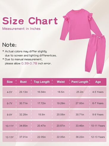 بدلة رياضية للفتيات من Valcatch مكونة من قطعتين سويت شيرت لطيف مكشكش وسراويل رياضية للأطفال طقم رياضي للركض ملابس الخريف والشتاء in Kuwait