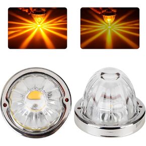 قطعتان من مصابيح البطيخ ذات العدسات الزجاجية الكهرمانية، مصابيح إشارة الانعطاف الجانبية LED العلوية مع عدسة شفافة كهرمانية للشاحنات in Kuwait