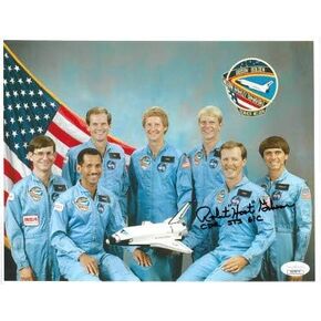 Athlon Sports CTBL-023089 8 × 10 بوصة. صورة روبرت هوت جيبسون لرائد فضاء ناسا CDR STS 61C - JSA Holo رقم DD39270 in Kuwait