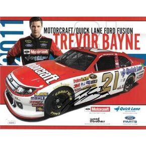 Athlon Sports CTBL-022901 8.5 x 11 بوصة. تريفور باين موقع على صورة NASCAR رقم 21 - صورة ثلاثية الأبعاد لـ JSA - كويك لين in Kuwait