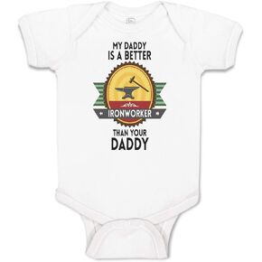 Cute Rascals Baby Bodysuit My Daddy Is A Better Iron Worker than Your Daddy Boy & Girl Baby Clothes in Saudi Arabia