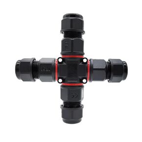 4 طريقة Led الصناعية الكهربائية X-موصل IP68 L20 رباعية الاتجاه كابل عبر الشكل موصلات خارجية 1 قطعة (4PIN) in Kuwait