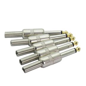 20 قطعة/الوحدة 1/4 بوصة التوصيل جاك 6.35 مللي متر موصل ذكر أحادي مع تأثيرات الذيل الربيع موصل ميكروفون الدواسة in Kuwait