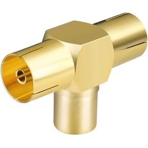 2 Way T V T-Type Splitter Adapter TV Aerial Antenna Plug Connector Coaxial Cable Male to 2X Female Connectors Adapter 1Pcs in Saudi Arabia