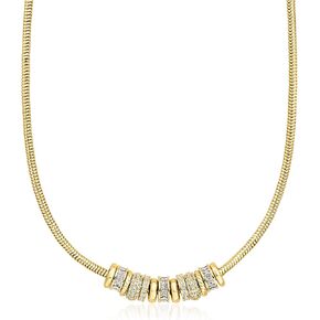 Ross-Simons 14kt Yellow Gold-Plated Rondelle Necklace With 5.88 ct. t.w. Czs. 18 inches in Kuwait