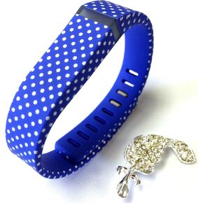 قطعة واحدة من شريط الألوان الأزرق الكبير مع نقاط بيضاء متوافق مع Fitbit FLEX فقط مع مشبك معدني بديل/بدون متعقب in Kuwait