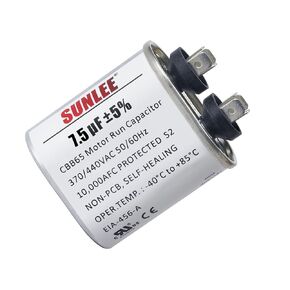 SUNLEE UL معترف به 7.5 فائق التوهج (7.5 MFD) 370/440 VAC CBB65 مكثف تشغيل بيضاوي، 50/60 هرتز، بديل موثوق لمحرك مروحة مكثف التيار المتردد، المضخة الحرارية أو محرك منفاخ مضخة حمام السباحة، الفرن in Kuwait