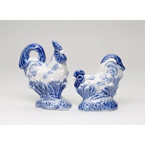 Fine Ceramic Dutch Blue Rooster Salt & Pepper Shakers Set, 4-3/8" H in Kuwait