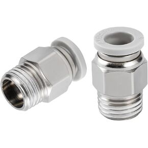 PC Pneumatic Joint External Thread Straight Through Quick Connector Plugs Component 1Pcs(精品白PC10-04) in Kuwait