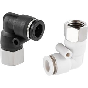 Black And White PLF Pneumatic Joint Internal Thread Elbow L-shaped Two-way PLF6-01 Air Pipe Quick Plugs Connector 1Pcs(白色PLF4-03) in Kuwait