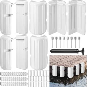 Timtin Dock Corner Bumper Fender نفخ مصدات قفص الاتهام للحماية الرأسية والزاوية من مادة PVC الناعمة المقاومة للأشعة فوق البنفسجية تتضمن أجهزة تركيب من الفولاذ المقاوم للصدأ 15.2 × 6 × 4.5 بوصة in Kuwait