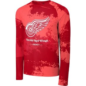تي شيرت FOCO NHL للرجال ذو الشعار الأساسي الرسمي Wordmark Paint Stroke من البوليستر بأكمام طويلة in Kuwait