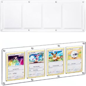 Wigearss 4 Slots 35-75PT Universal Magnetic Acrylic Game Card Case, Baseball Card Holder, Hard Acrylic Card Cases, Card Protector, Fit for Standard Card in Kuwait