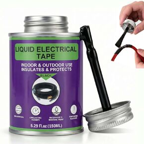 Liquid Electrical Tape, 5.29 Ounces, Black, Waterproof, UV Resistant, with Built-in Brush, for Marine Automotive Household in Kuwait