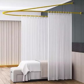 Beauty Salon Partition Curtain 220cm,Gold U-Shaped Rod,Wrought Iron Multi-Colored Curtain Frame,Suitable for Massage Parlors(Color 1,Wide-120cm) in Kuwait