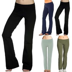 2024 Flare Leggings with Pockets for Women Tummy Control Crossover High Waisted Workout Plus Size Thermal Wide Leg Yoga Pants in Kuwait