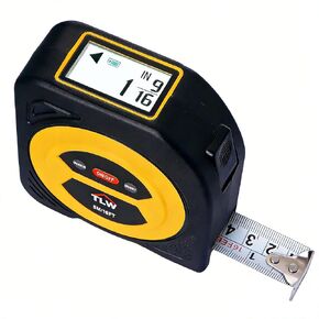TLW Digital Tape Measure 16ft/5m, 25mm Wide Blade Retractable Measuring Tape with Easy Read LCD Screen, 9 Data Memory, 2-in-1 Auto Lock Metric and Imperial Units in Saudi Arabia