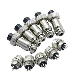 100Pcs/lot GX12 Aviation Plug Socket Male/Female 2 3 4 5 6 Pin 12mm Circular Aviation Socket Jack Wire Connector(Male Insert,6PPin) in Kuwait