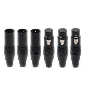 10Pcs/lot 3/4/5pin XLR Connector Male/Female XLR Plug Jack Socket Microphone MIC Cable Audio Cable Connector Black Color(5xM 5xF-Black-01) in Kuwait