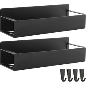 2 Pcs Magnetic Spray Can Holder,with 4 Pcs Small Hooks Wall Mounted Spray Bottle Rack Magnet Toolbox Holder Rack for Garage and Home, Craft Workspace(COLOR:Black) in Kuwait