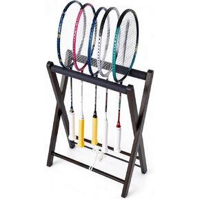 Wooden Tennis Racket Storage Rack – Solid Wood Rack Holder, EVA Foam Protection, Large Capacity 10‑Racket Organizer, for Home Gym Club Music Studio in Saudi Arabia