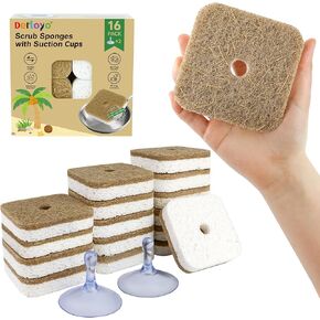12 Count Plant-Based Kitchen Sponges, Compostable Cellulose Sponge, Biodegradable Sponges for Dishes, Non-Scratch Cleaning Sponges for Kitchen, Bathroom, Household Cleaning in Saudi Arabia