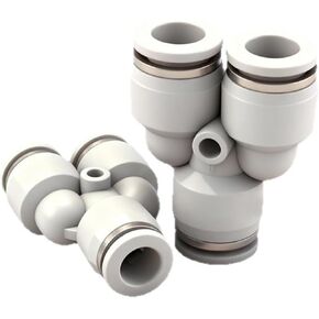 White Tracheal Air Pump Quick Plugs Connector Change Diameter Tee Y-shaped PY6/8/10/12PW 1Pcs(PY6) in Saudi Arabia