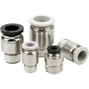 Pneumatic Quick Connector POC8-02 Plugs Air Tube 10-03 Hexagonal Cylindrical Straight Through 6-01 1Pcs(POC12-04 (黑帽)) in Saudi Arabia