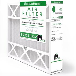 فلتر هواء مطوي للفرن من EconoHome 20x25x4 بديل MERV 11 - دفاع عن الحساسية، عبوتان، يناسب مرشحات Lennox (X6673)، وHoneywell (FC100A1037). (الحجم الفعلي: 19.94 × 24.86 × 4.36 بوصة) in Kuwait