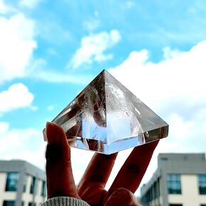 Healing Crystal, Natural Crystal Pyramid Energy Healing Tower with Good Luck Blessing, for Home Decoration Ornament,Gift in Kuwait