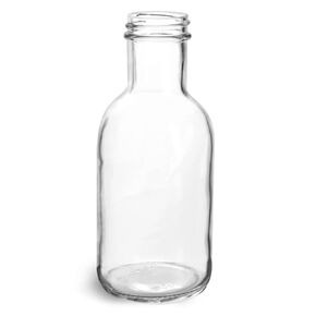 زجاجات زجاجية سعة 12 أونصة، زجاجات زجاجية شفافة (كبيرة)، الأغطية غير متضمنة in Kuwait