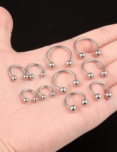 خواتم الحاجز 14G الجراحية الصلب الأفعى لدغة المجوهرات كرات مستديرة حدوة الحصان الشفاه خواتم مبتسم ثقب المجوهرات للنساء الرجال 6 مللي متر 8 مللي متر 10 مللي متر 12 مللي متر 14 مللي متر in Kuwait